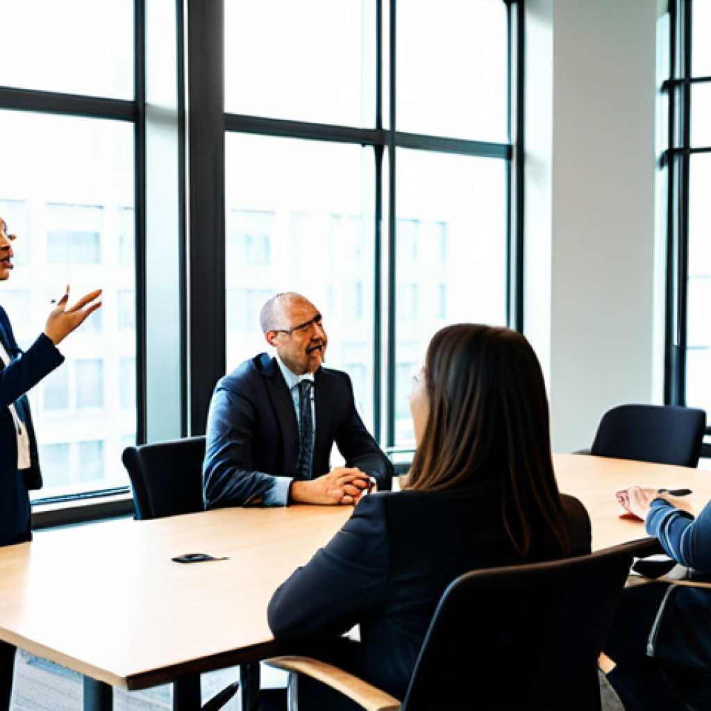 A diverse group of professional adults, fully clothed in modest business attire, are gathered in a brightly lit modern conference room, actively engaged in a storytelling session. One individual gestures subtly while speaking, evoking clear emotional responses of connection and understanding from the attentive listeners. The atmosphere is collaborative and authentic, with natural light streaming through large windows. Perfect anatomy, correct proportions, natural pose, well-formed hands, proper finger count, natural body proportions, high-quality professional photography, safe for work, appropriate content, fully clothed, professional.