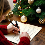 스토리텔러가 주목해야 할 연말 트렌드 - Analog Christmas**

A cozy scene of a woman writing a Christmas card with a fountain pen on beautifu...