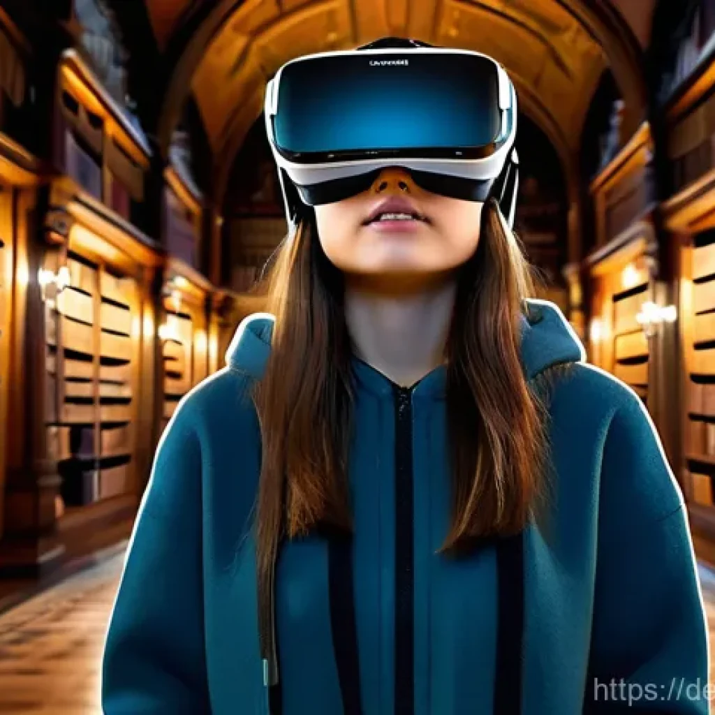 스토리텔러가 만드는 혁신적인 이야기 - **Immersive VR Storytelling in an Ancient Library**
    A young female (approximately 16 years old, ...