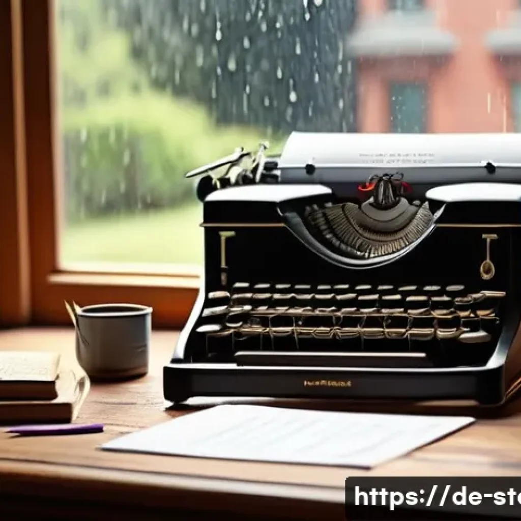 스토리텔러의 스토리 제작 과정 - A thoughtful writer’s desk scene in a cozy, sunlit study room filled with books and notes about char...