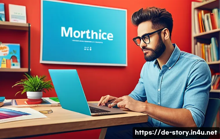 스토리텔러 직무에서 활용하는 베스트 툴 - A modern workspace scene showing a creative storyteller at a desk using a laptop and digital drawing...