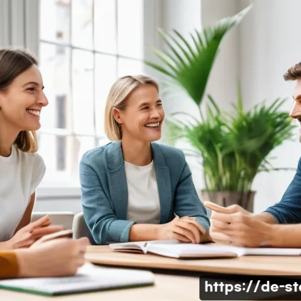 스토리텔러 직무와 관련된 해외 사례 분석 - A modern storytelling workshop scene set in Germany, featuring a diverse group of adults in casual b...