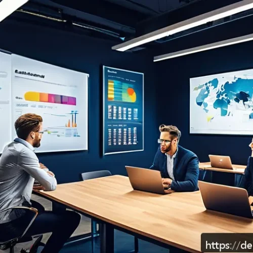 Home 31 스토리텔러를 위한 마케팅 전략 - A vibrant marketing office scene showing a diverse team of professionals brainstorming emotional sto...