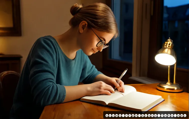스토리텔러가 되기 위한 공부법 - Photorealistic editorial scene of a young German-speaking aspiring storyteller studying at a warm wo...